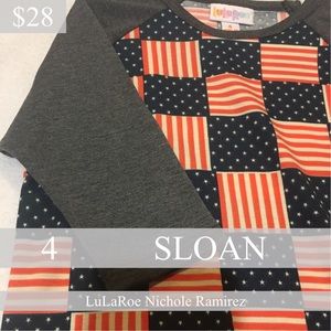 4th of July LuLaRoe size 4 Sloan (baseball)